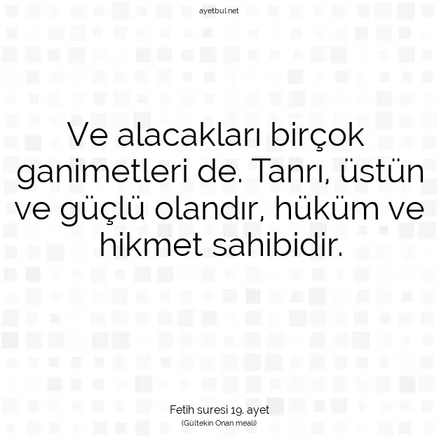 Ayetbul | Kuran Mealleri | Quran | Fetih suresi 19. ayet