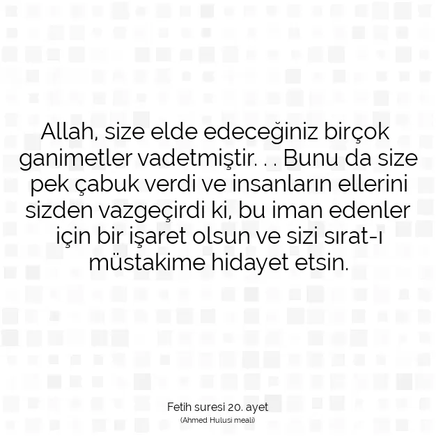 Ayetbul | Kuran Mealleri | Quran | Fetih suresi 20. ayet