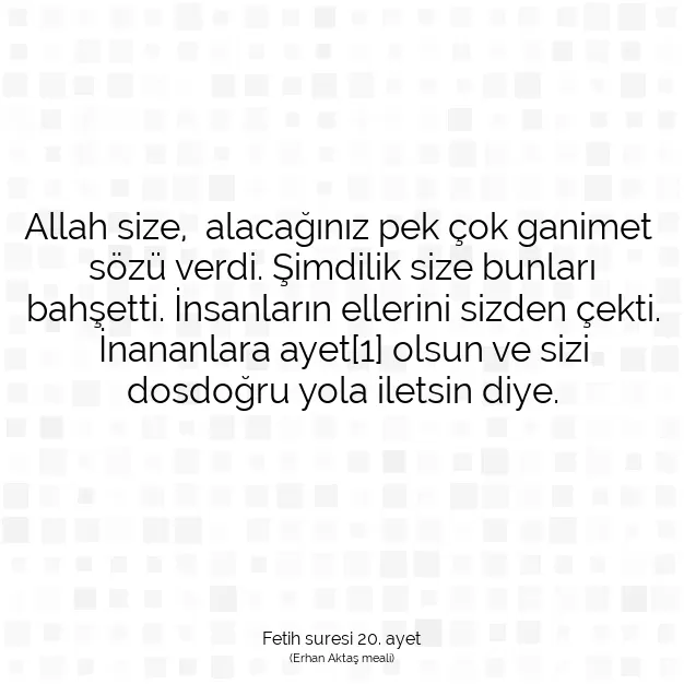 Ayetbul | Kuran Mealleri | Quran | Fetih suresi 20. ayet