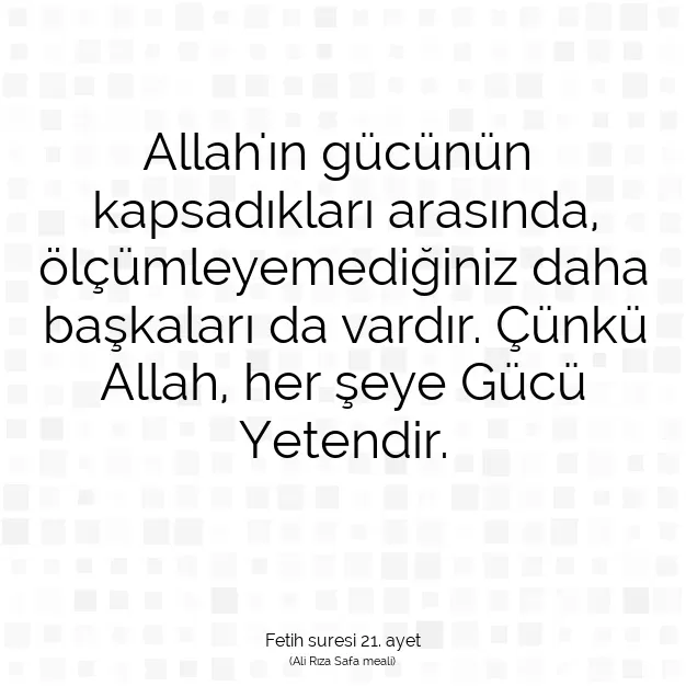 Ayetbul | Kuran Mealleri | Quran | Fetih suresi 21. ayet