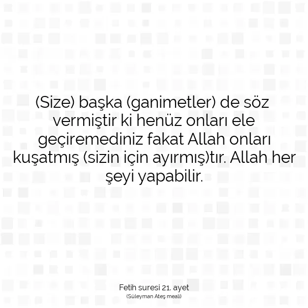 Ayetbul | Kuran Mealleri | Quran | Fetih suresi 21. ayet