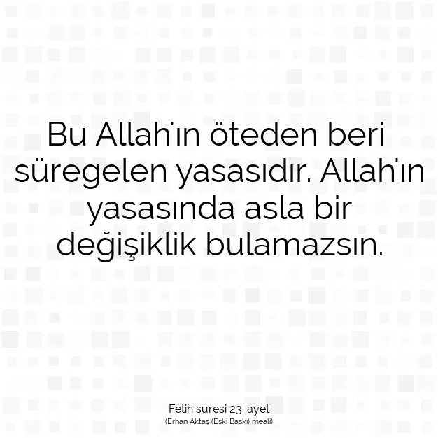 Ayetbul | Kuran Mealleri | Quran | Fetih suresi 23. ayet