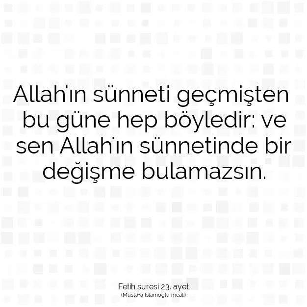 Ayetbul | Kuran Mealleri | Quran | Fetih suresi 23. ayet