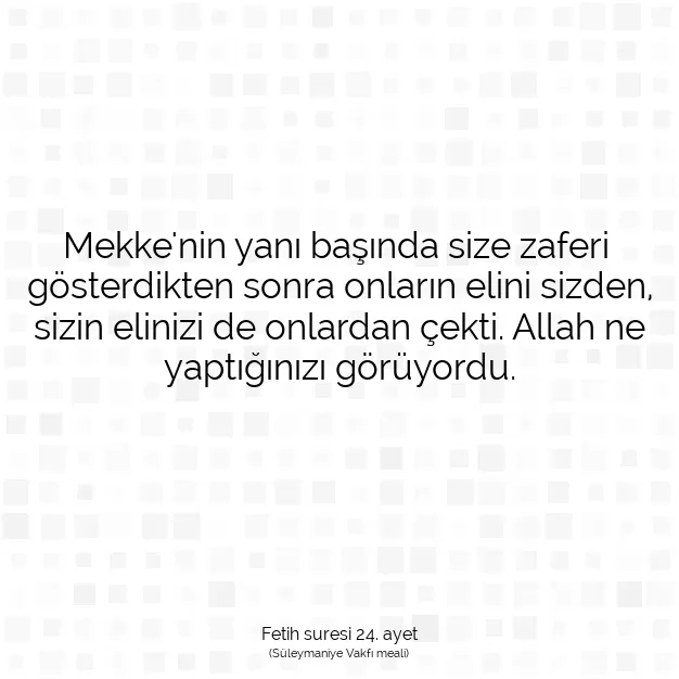 Ayetbul | Kuran Mealleri | Quran | Fetih suresi 24. ayet