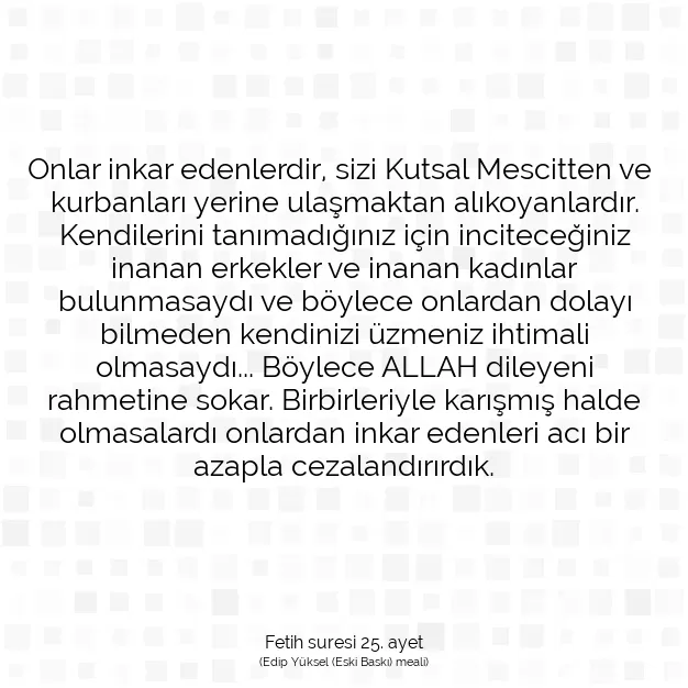 Ayetbul | Kuran Mealleri | Quran | Fetih suresi 25. ayet