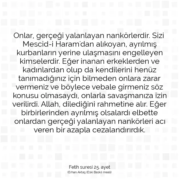 Ayetbul | Kuran Mealleri | Quran | Fetih suresi 25. ayet