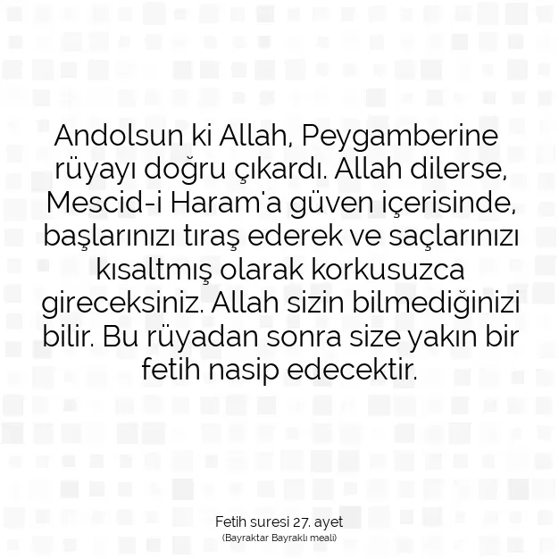 Ayetbul | Kuran Mealleri | Quran | Fetih suresi 27. ayet