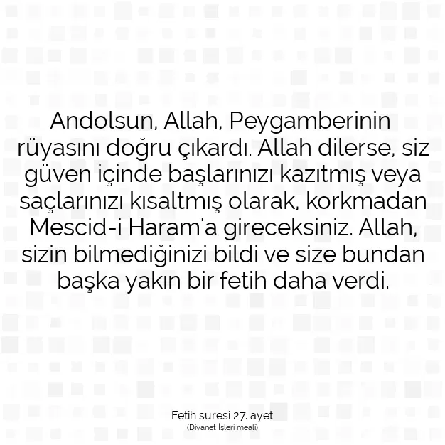 Ayetbul | Kuran Mealleri | Quran | Fetih suresi 27. ayet