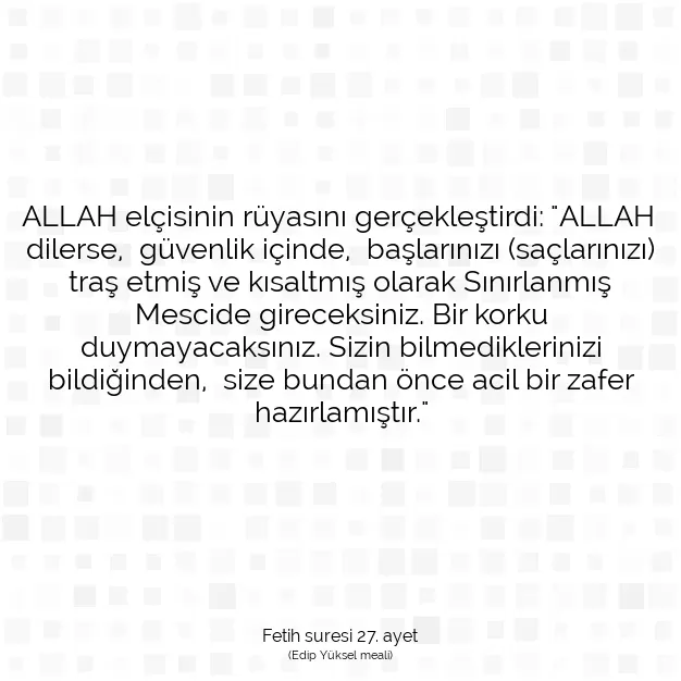 Ayetbul | Kuran Mealleri | Quran | Fetih suresi 27. ayet