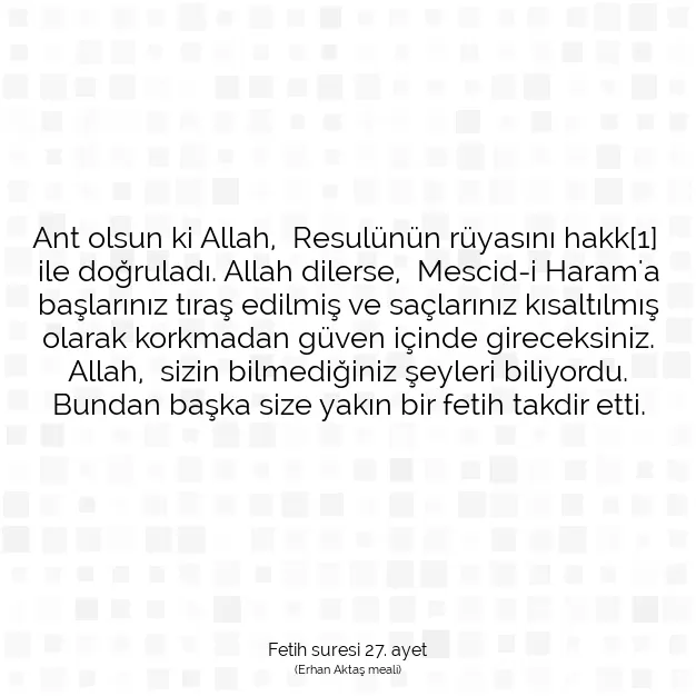 Ayetbul | Kuran Mealleri | Quran | Fetih suresi 27. ayet