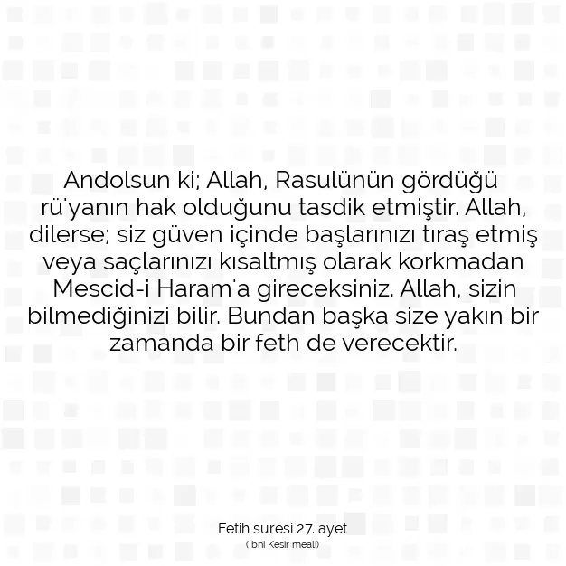 Ayetbul | Kuran Mealleri | Quran | Fetih suresi 27. ayet