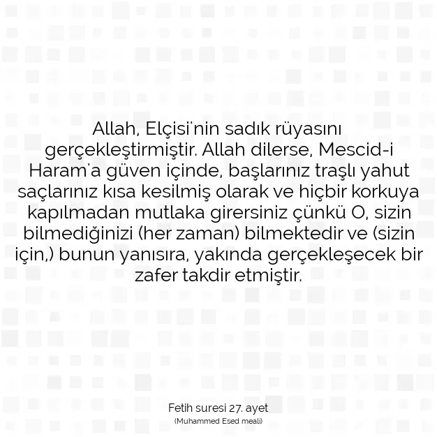 Ayetbul | Kuran Mealleri | Quran | Fetih suresi 27. ayet