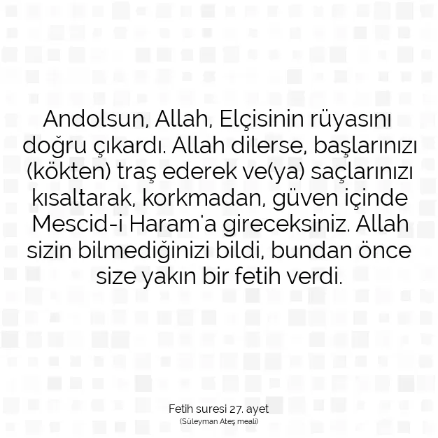 Ayetbul | Kuran Mealleri | Quran | Fetih suresi 27. ayet