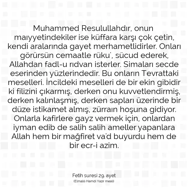 Ayetbul | Kuran Mealleri | Quran | Fetih suresi 29. ayet