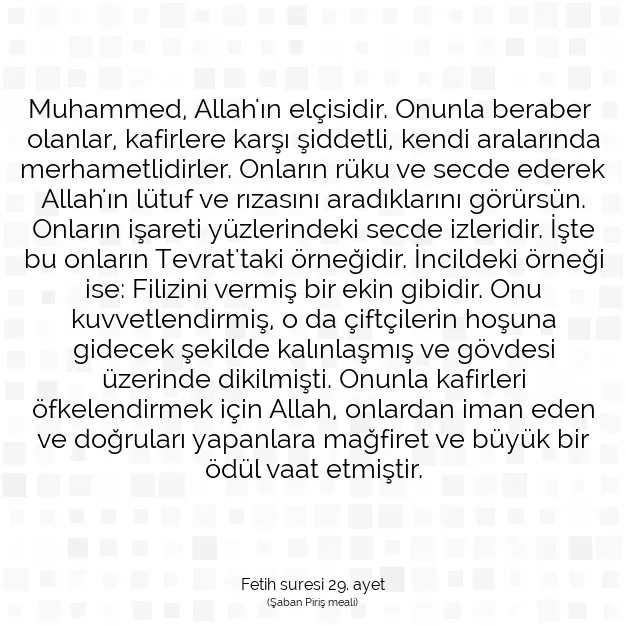 Ayetbul | Kuran Mealleri | Quran | Fetih suresi 29. ayet