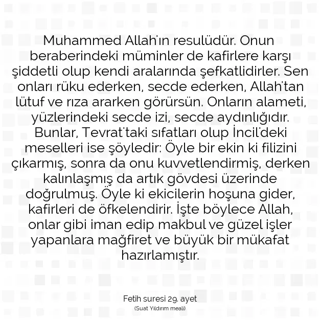 Ayetbul | Kuran Mealleri | Quran | Fetih suresi 29. ayet