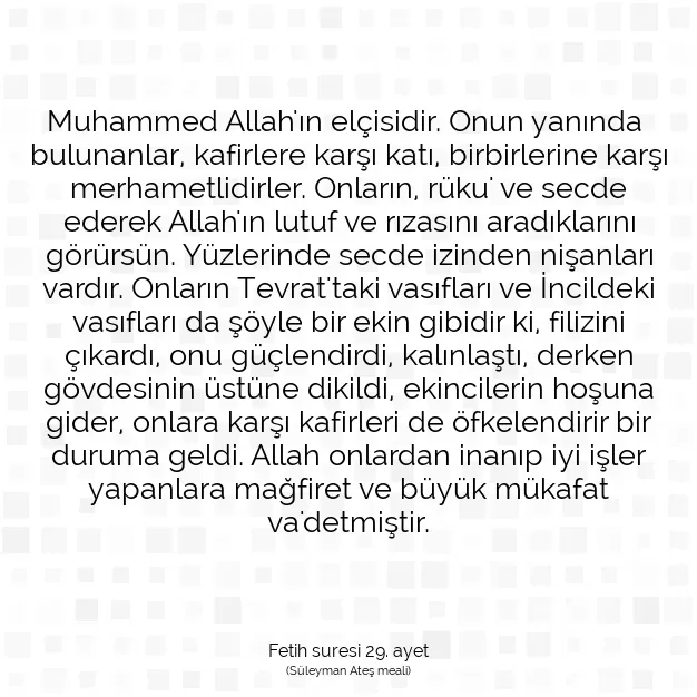 Ayetbul | Kuran Mealleri | Quran | Fetih suresi 29. ayet