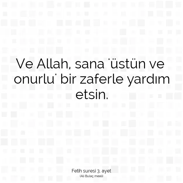 Ayetbul | Kuran Mealleri | Quran | Fetih suresi 3. ayet