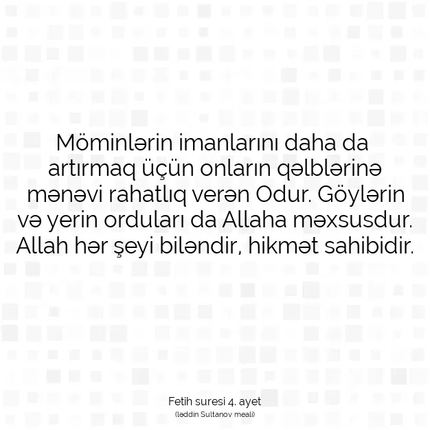 Ayetbul | Kuran Mealleri | Quran | Fetih suresi 4. ayet