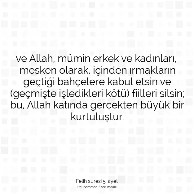 Ayetbul | Kuran Mealleri | Quran | Fetih suresi 5. ayet