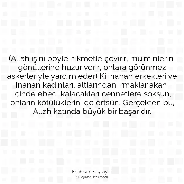 Ayetbul | Kuran Mealleri | Quran | Fetih suresi 5. ayet