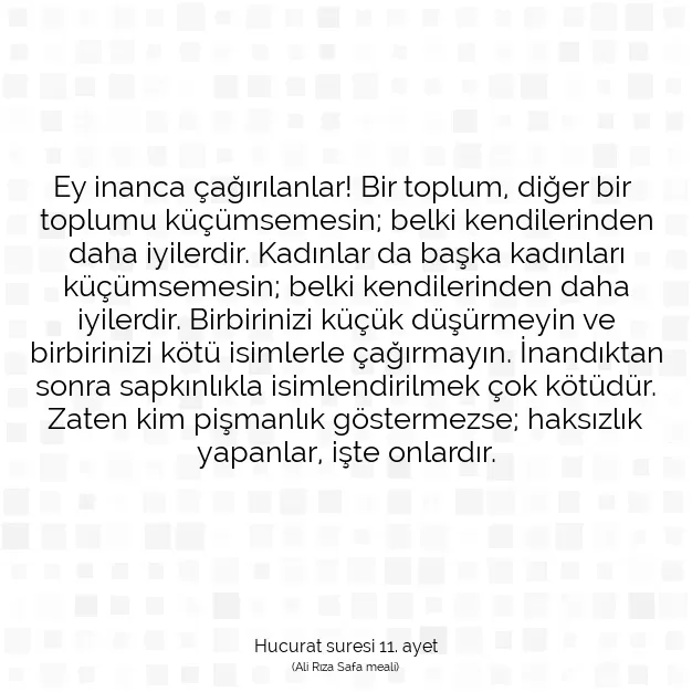 Ayetbul | Kuran Mealleri | Quran | Hucurat suresi 11. ayet