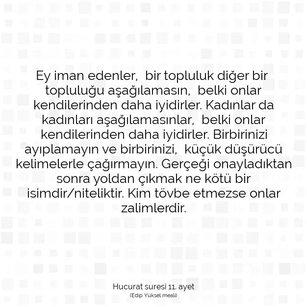 Ayetbul | Kuran Mealleri | Quran | Hucurat suresi 11. ayet