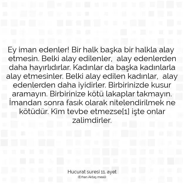 Ayetbul | Kuran Mealleri | Quran | Hucurat suresi 11. ayet