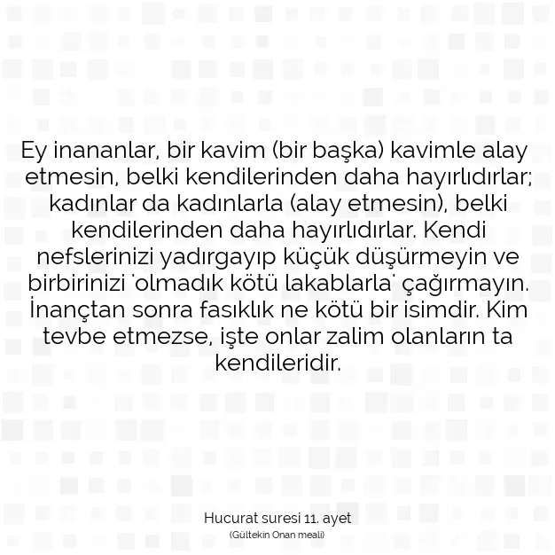 Ayetbul | Kuran Mealleri | Quran | Hucurat suresi 11. ayet