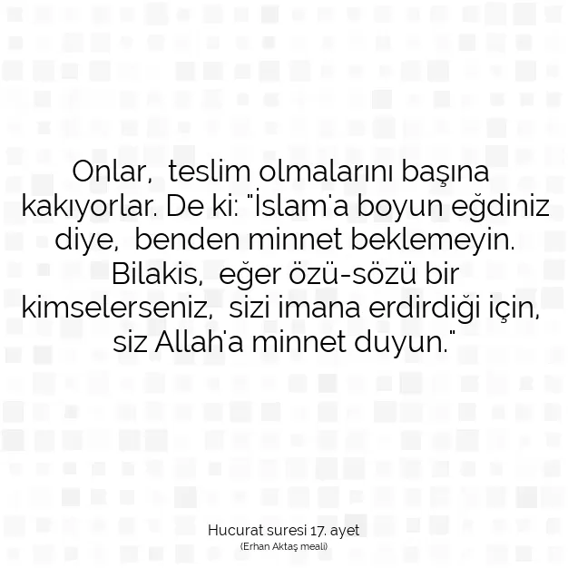 Ayetbul | Kuran Mealleri | Quran | Hucurat suresi 17. ayet