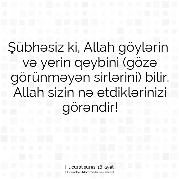 Ayetbul | Kuran Mealleri | Quran | Hucurat suresi 18. ayet