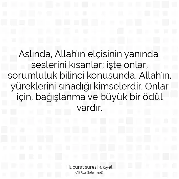 Ayetbul | Kuran Mealleri | Quran | Hucurat suresi 3. ayet