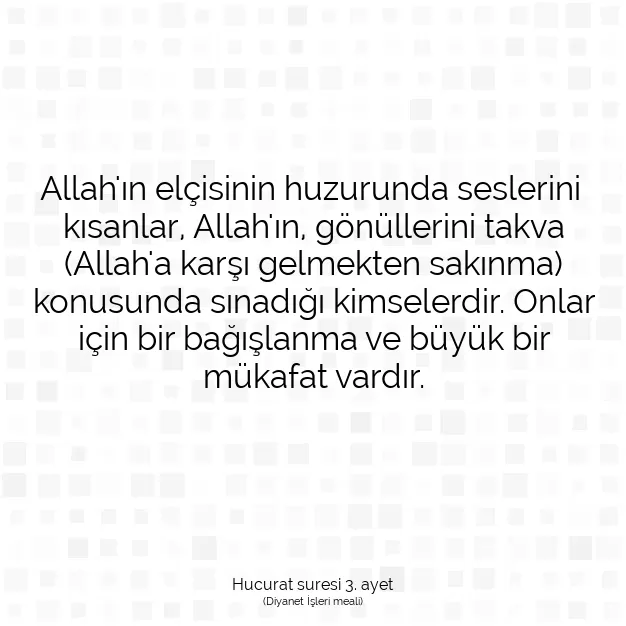 Ayetbul | Kuran Mealleri | Quran | Hucurat suresi 3. ayet