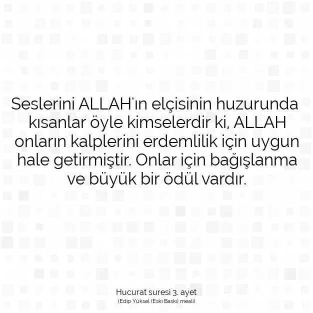 Ayetbul | Kuran Mealleri | Quran | Hucurat suresi 3. ayet