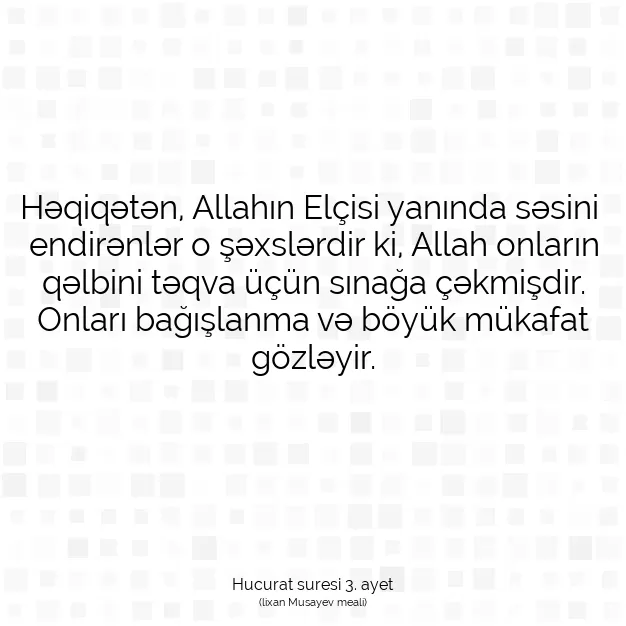 Ayetbul | Kuran Mealleri | Quran | Hucurat suresi 3. ayet