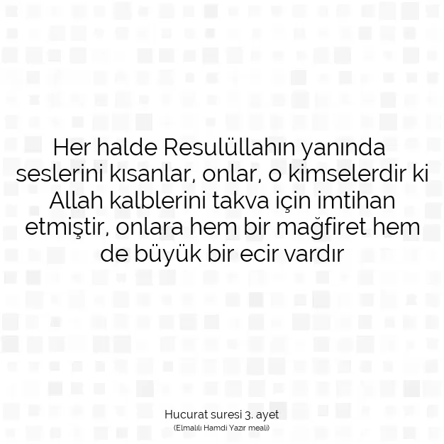 Ayetbul | Kuran Mealleri | Quran | Hucurat suresi 3. ayet