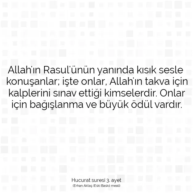 Ayetbul | Kuran Mealleri | Quran | Hucurat suresi 3. ayet