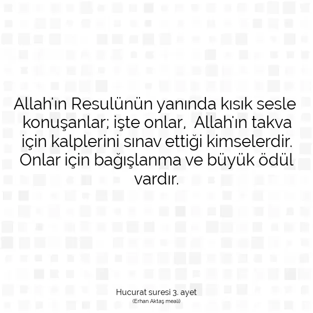 Ayetbul | Kuran Mealleri | Quran | Hucurat suresi 3. ayet