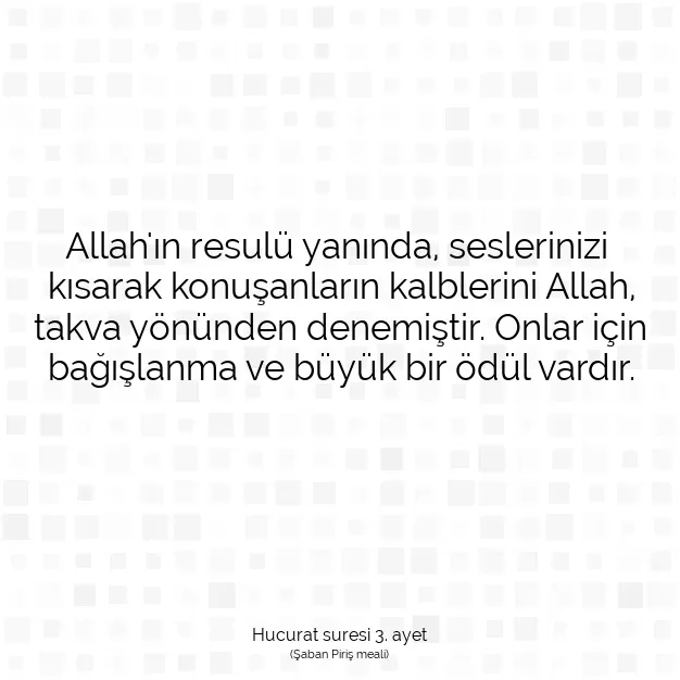 Ayetbul | Kuran Mealleri | Quran | Hucurat suresi 3. ayet