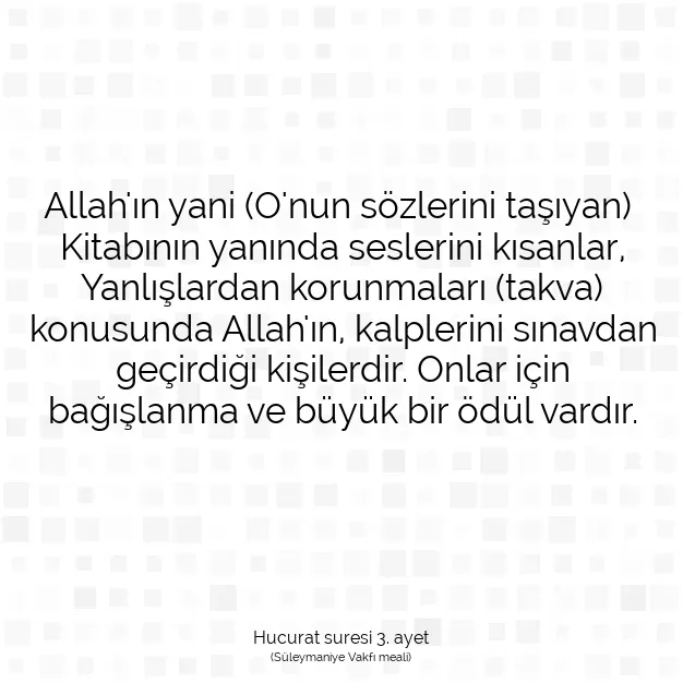 Ayetbul | Kuran Mealleri | Quran | Hucurat suresi 3. ayet