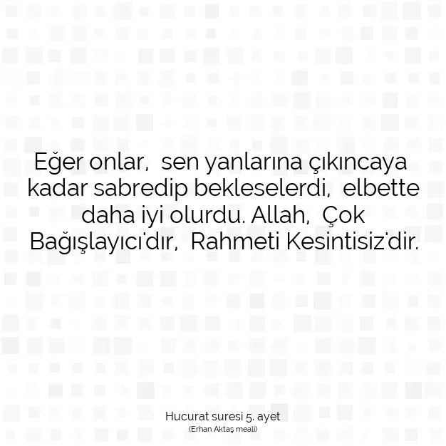 Ayetbul | Kuran Mealleri | Quran | Hucurat suresi 5. ayet