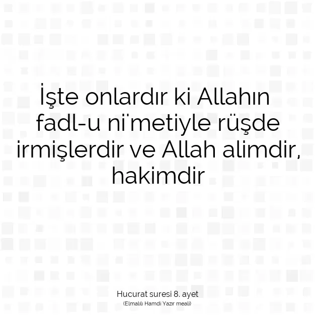 Ayetbul | Kuran Mealleri | Quran | Hucurat suresi 8. ayet