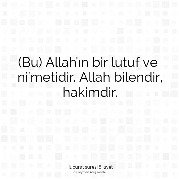 Ayetbul | Kuran Mealleri | Quran | Hucurat suresi 8. ayet