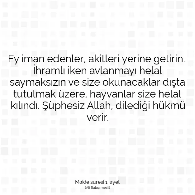 Ayetbul | Kuran Mealleri | Quran | Maide suresi 1. ayet