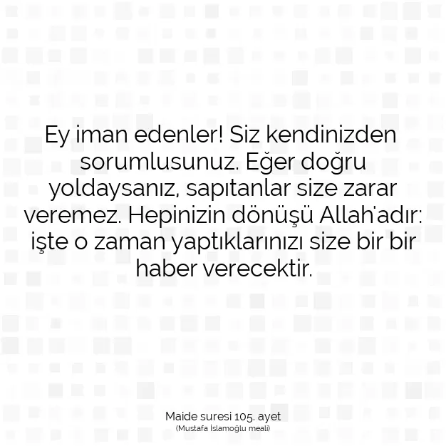 Ayetbul | Kuran Mealleri | Quran | Maide suresi 105. ayet