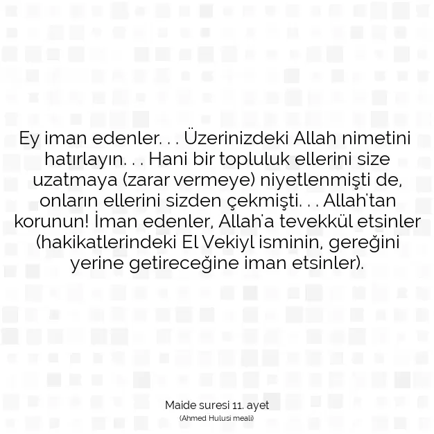 Ayetbul | Kuran Mealleri | Quran | Maide suresi 11. ayet