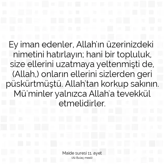 Ayetbul | Kuran Mealleri | Quran | Maide suresi 11. ayet