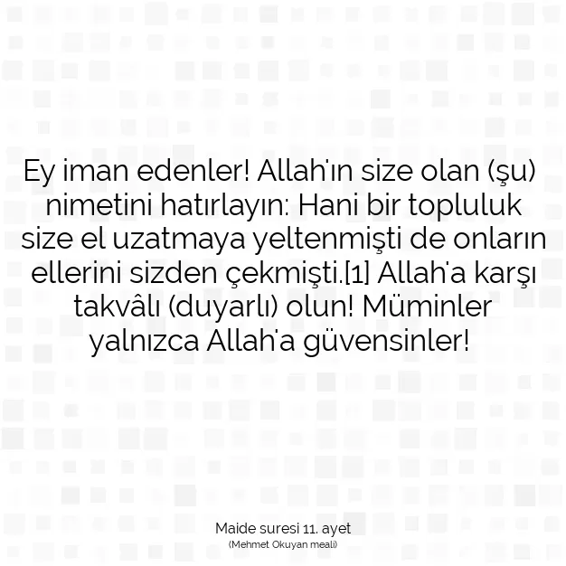 Ayetbul | Kuran Mealleri | Quran | Maide suresi 11. ayet