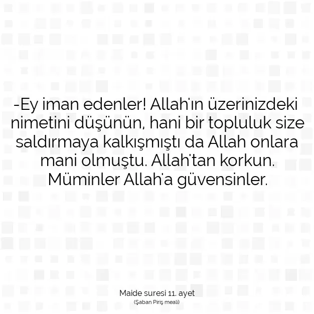 Ayetbul | Kuran Mealleri | Quran | Maide suresi 11. ayet