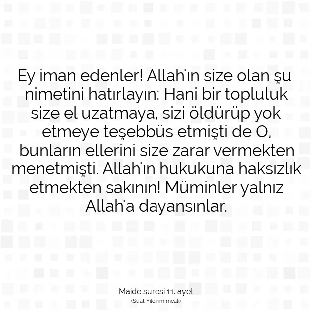 Ayetbul | Kuran Mealleri | Quran | Maide suresi 11. ayet